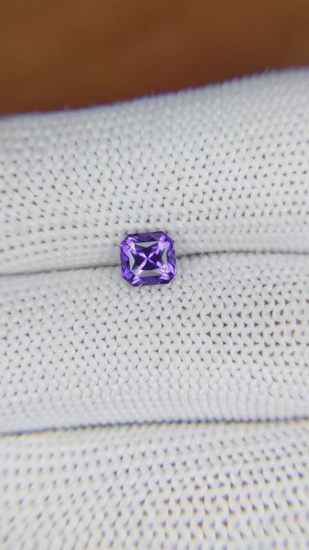 1.03 Ct. Purple Sapphire from Ceylon (Sri Lanka) Size Video