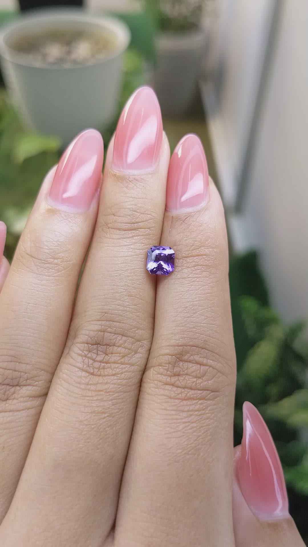 1.03 Ct. Purple Sapphire from Ceylon (Sri Lanka) Size Video