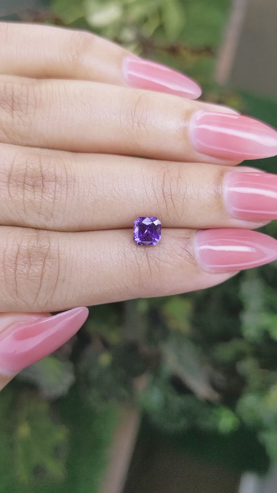 1.03 Ct. Purple Sapphire from Ceylon (Sri Lanka) Size Video