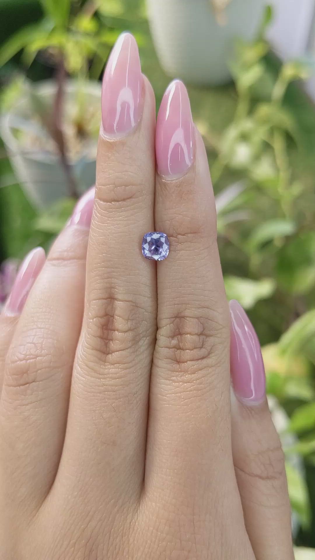 1.02 Ct. Violet Sapphire from Ceylon (Sri Lanka) Size Video