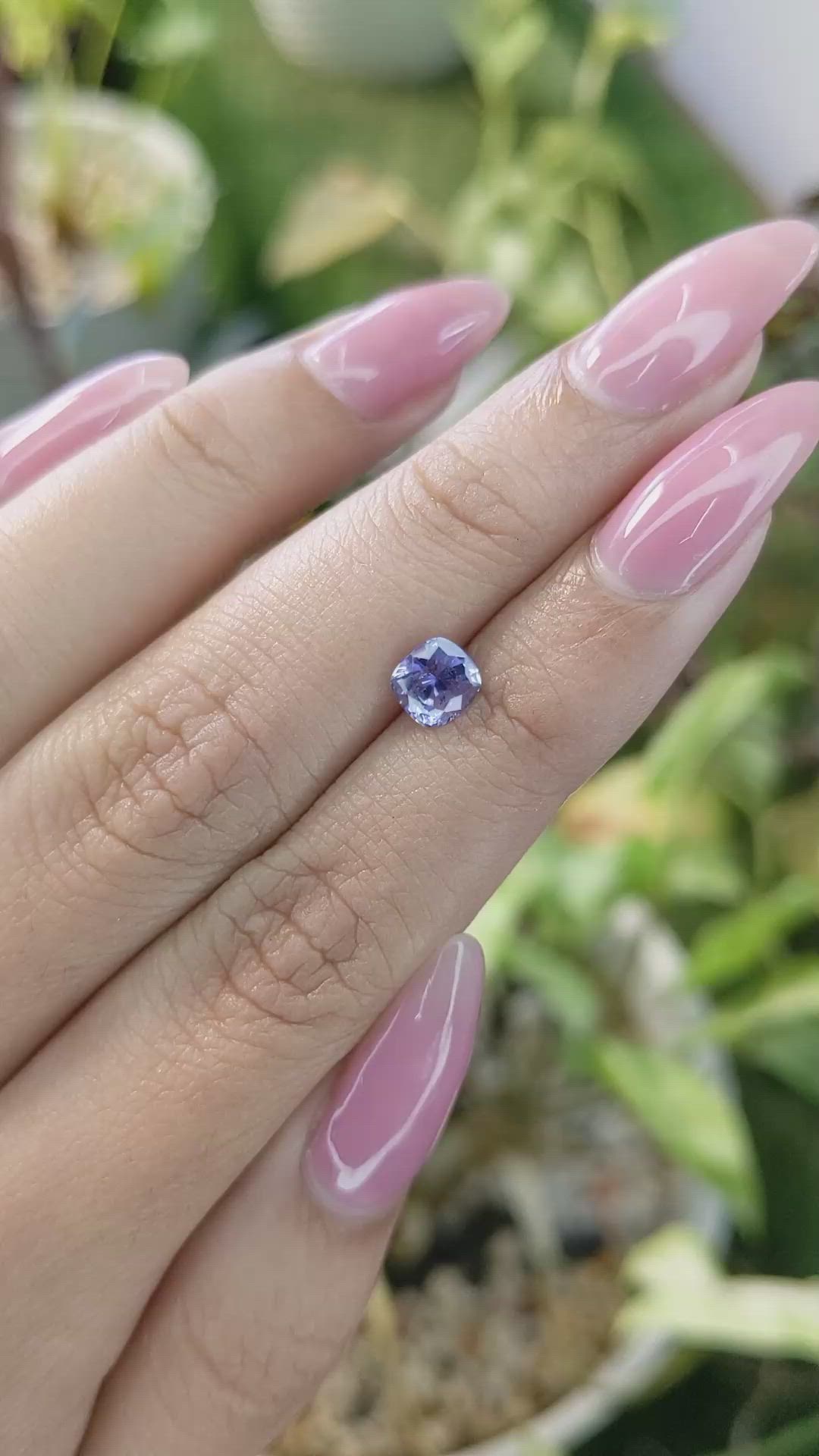 1.02 Ct. Violet Sapphire from Ceylon (Sri Lanka) Size Video