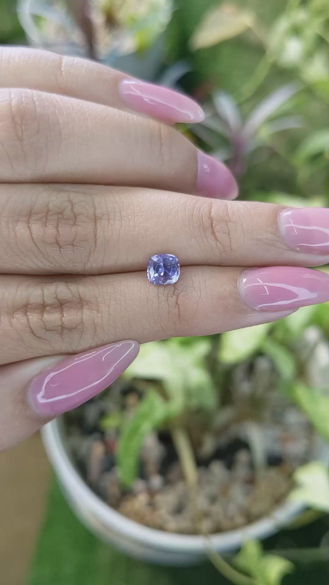 1.02 Ct. Violet Sapphire from Ceylon (Sri Lanka) Size Video