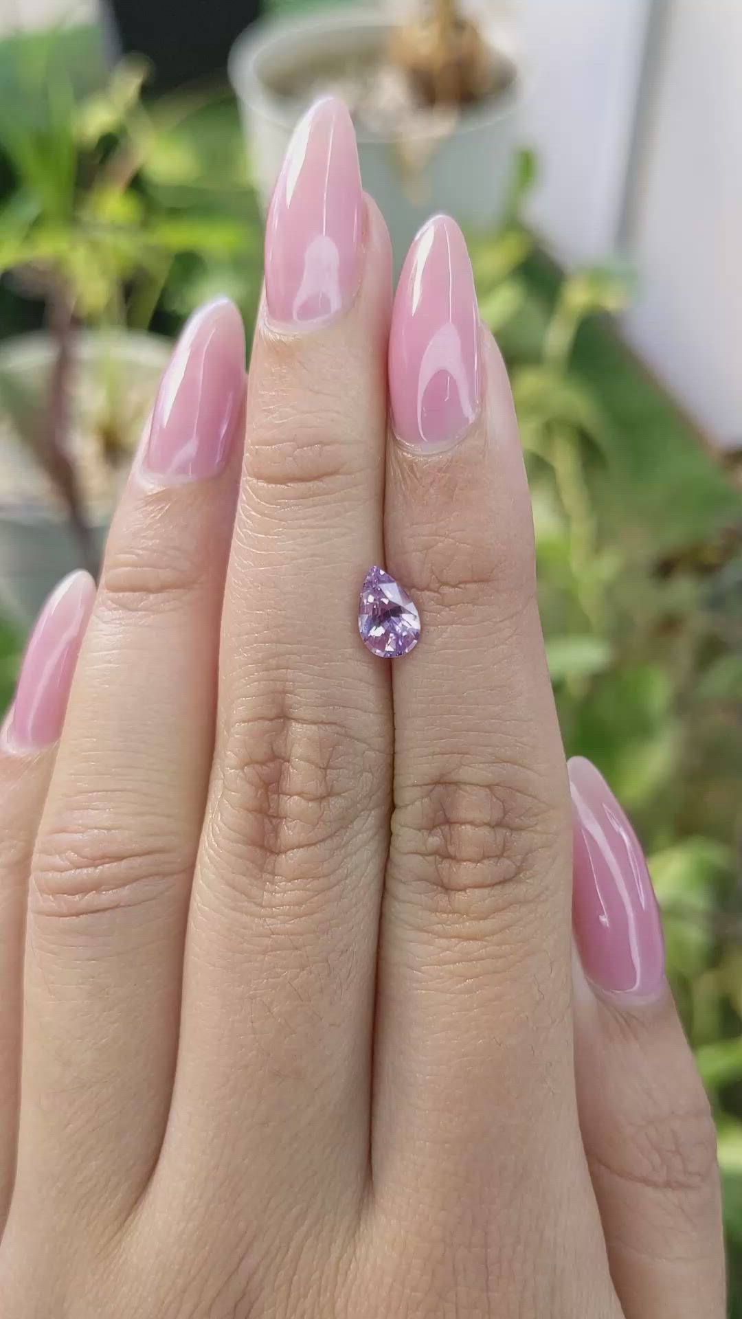 1.16 Ct. Pinkish Purple Sapphire from Ceylon (Sri Lanka) Size Video