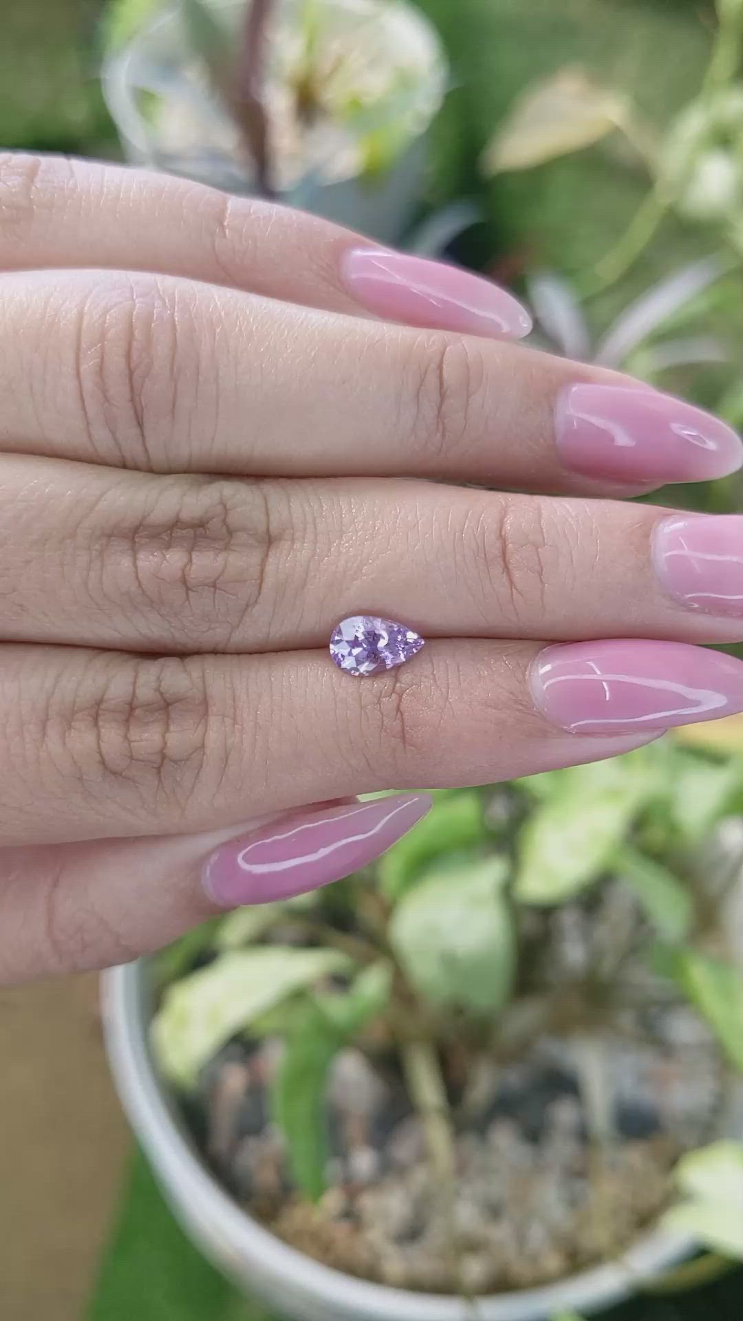 1.16 Ct. Pinkish Purple Sapphire from Ceylon (Sri Lanka) Size Video