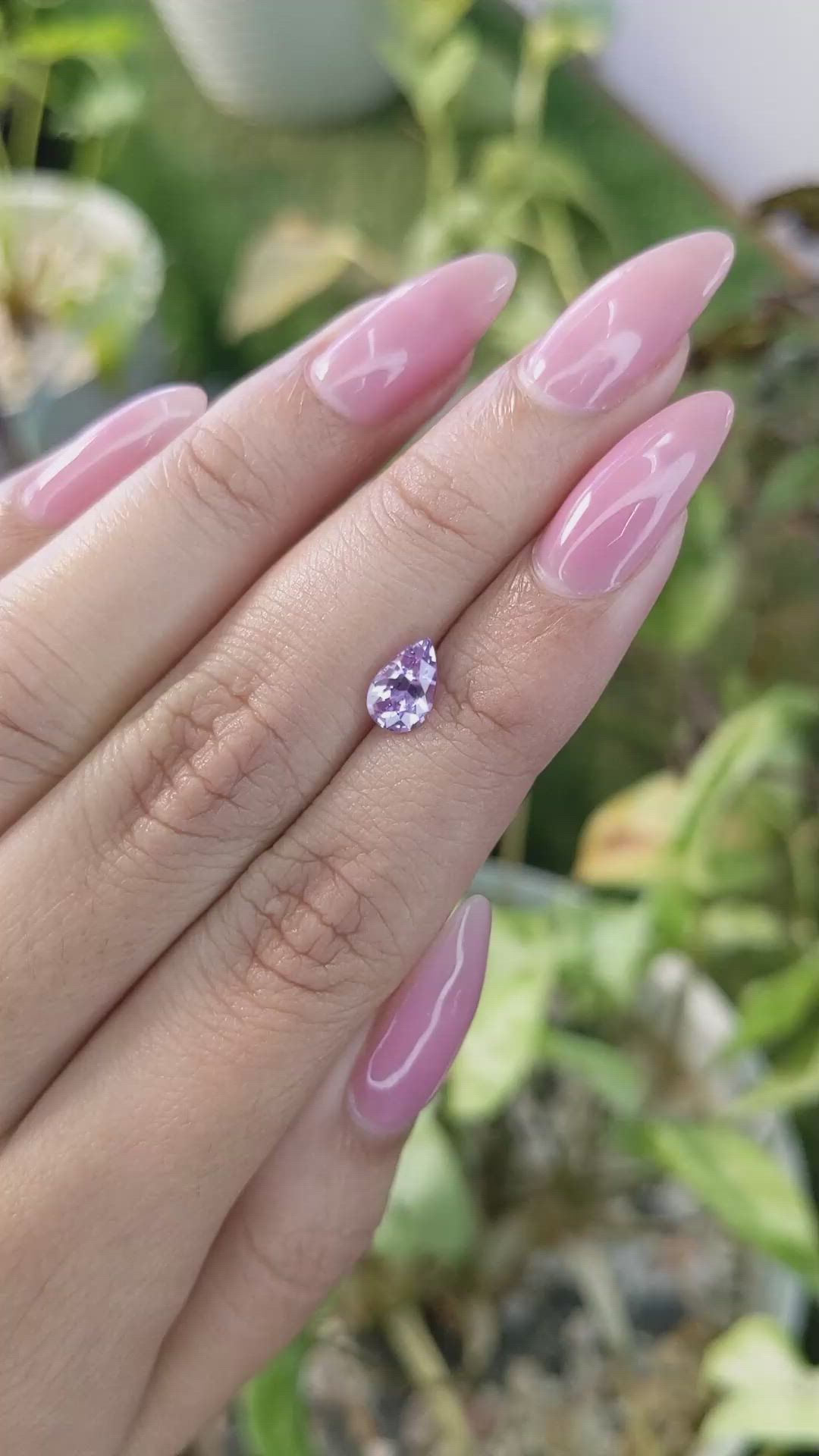 1.16 Ct. Pinkish Purple Sapphire from Ceylon (Sri Lanka) Size Video