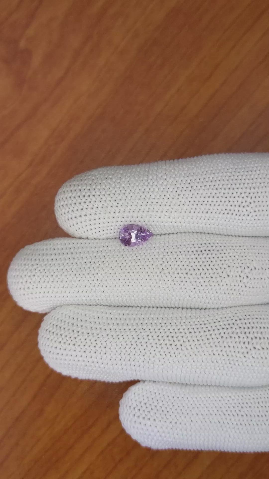 1.16 Ct. Pinkish Purple Sapphire from Ceylon (Sri Lanka) Size Video