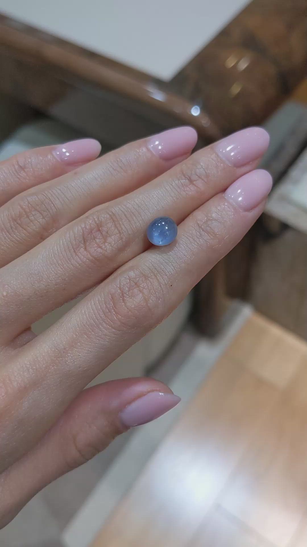 4.14 Ct. Blue Star Sapphire from Burma (Myanmar) Size Video