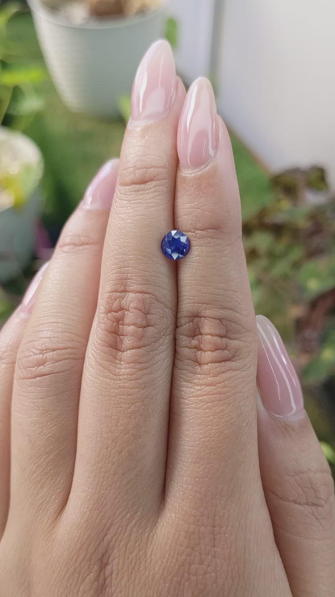 0.74 Ct. Blue Sapphire from Ceylon (Sri Lanka) Size Video