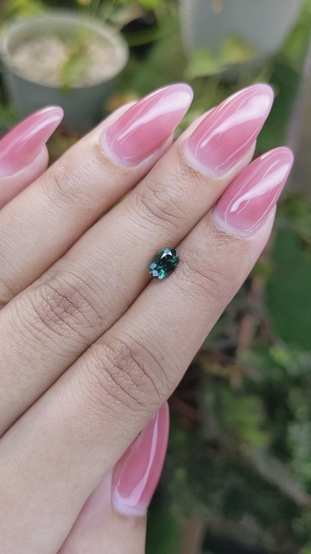 0.90 Ct. Bluish Green Sapphire from Madagascar Size Video