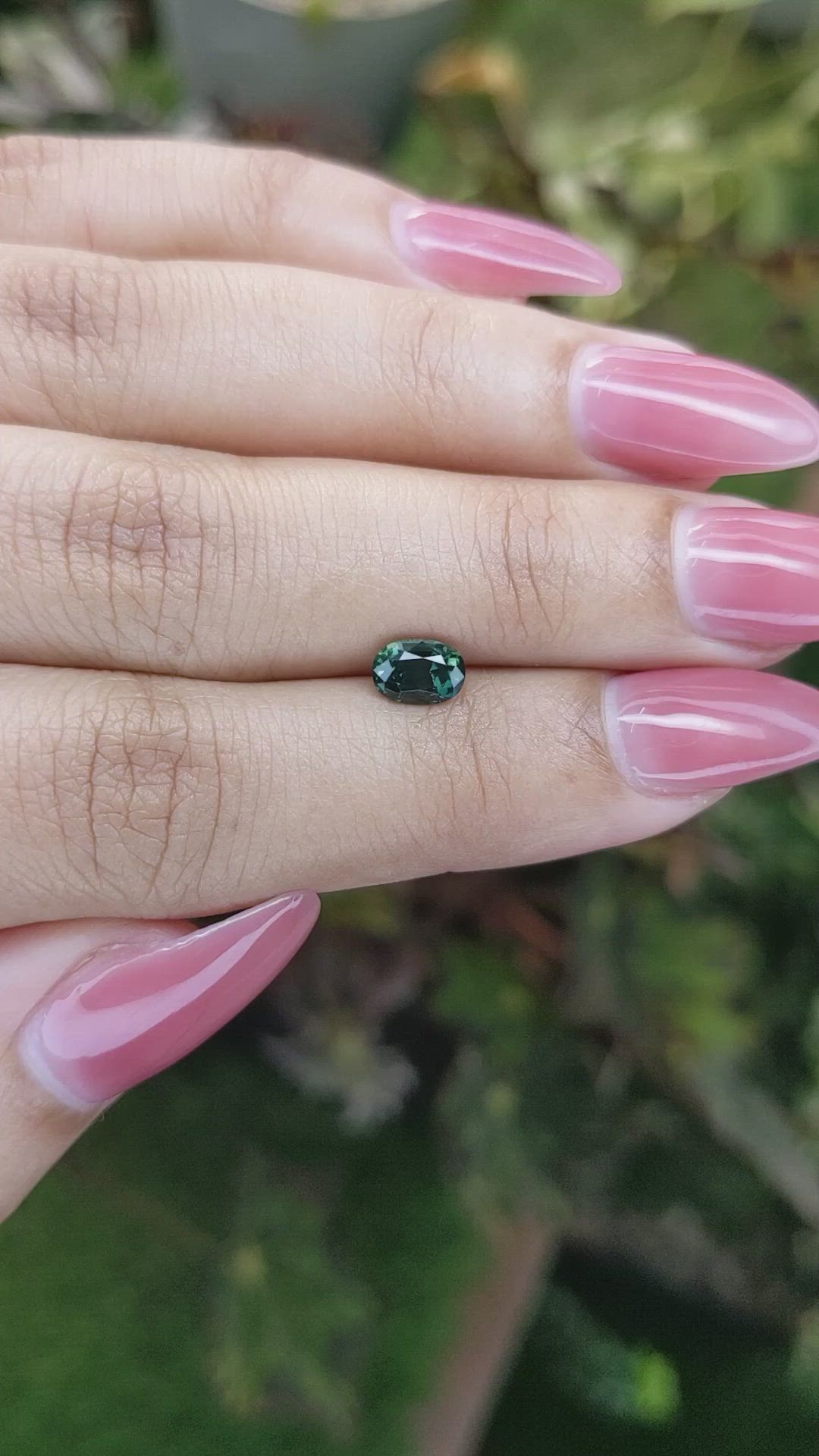 0.90 Ct. Bluish Green Sapphire from Madagascar Size Video