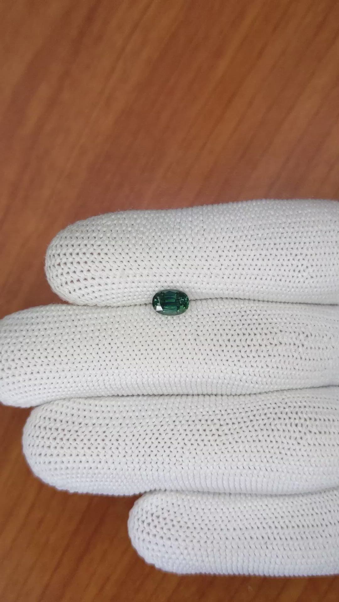 0.90 Ct. Bluish Green Sapphire from Madagascar Size Video