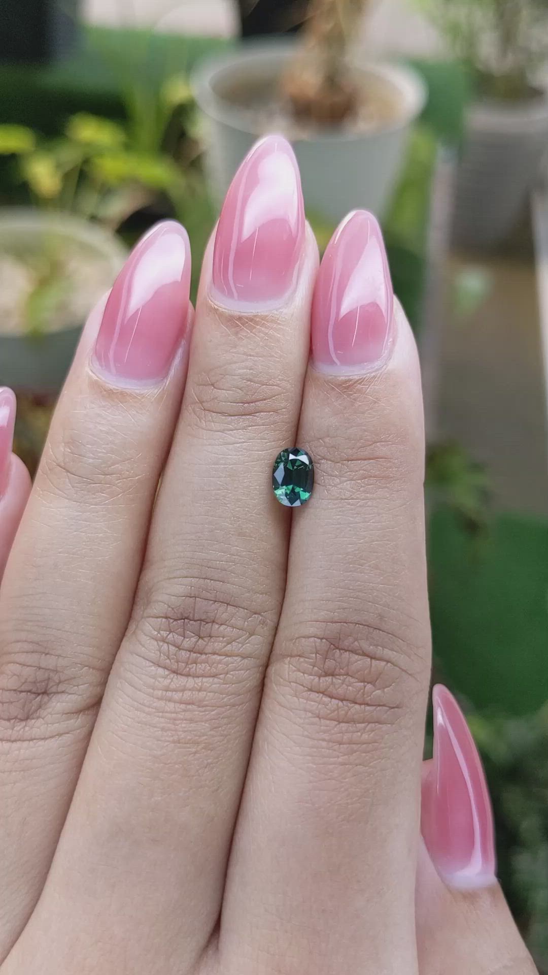 0.90 Ct. Bluish Green Sapphire from Madagascar Size Video