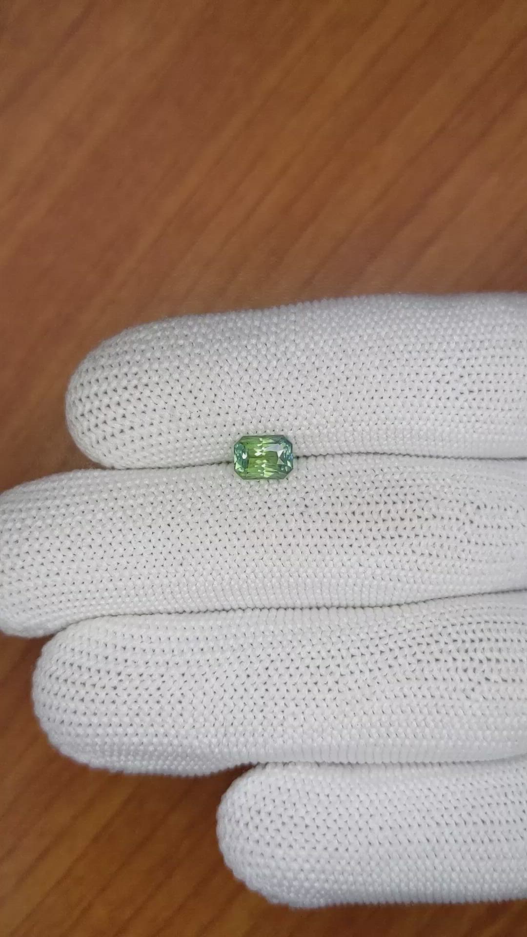 1.04 Ct. Bluish Green Sapphire from Madagascar Size Video