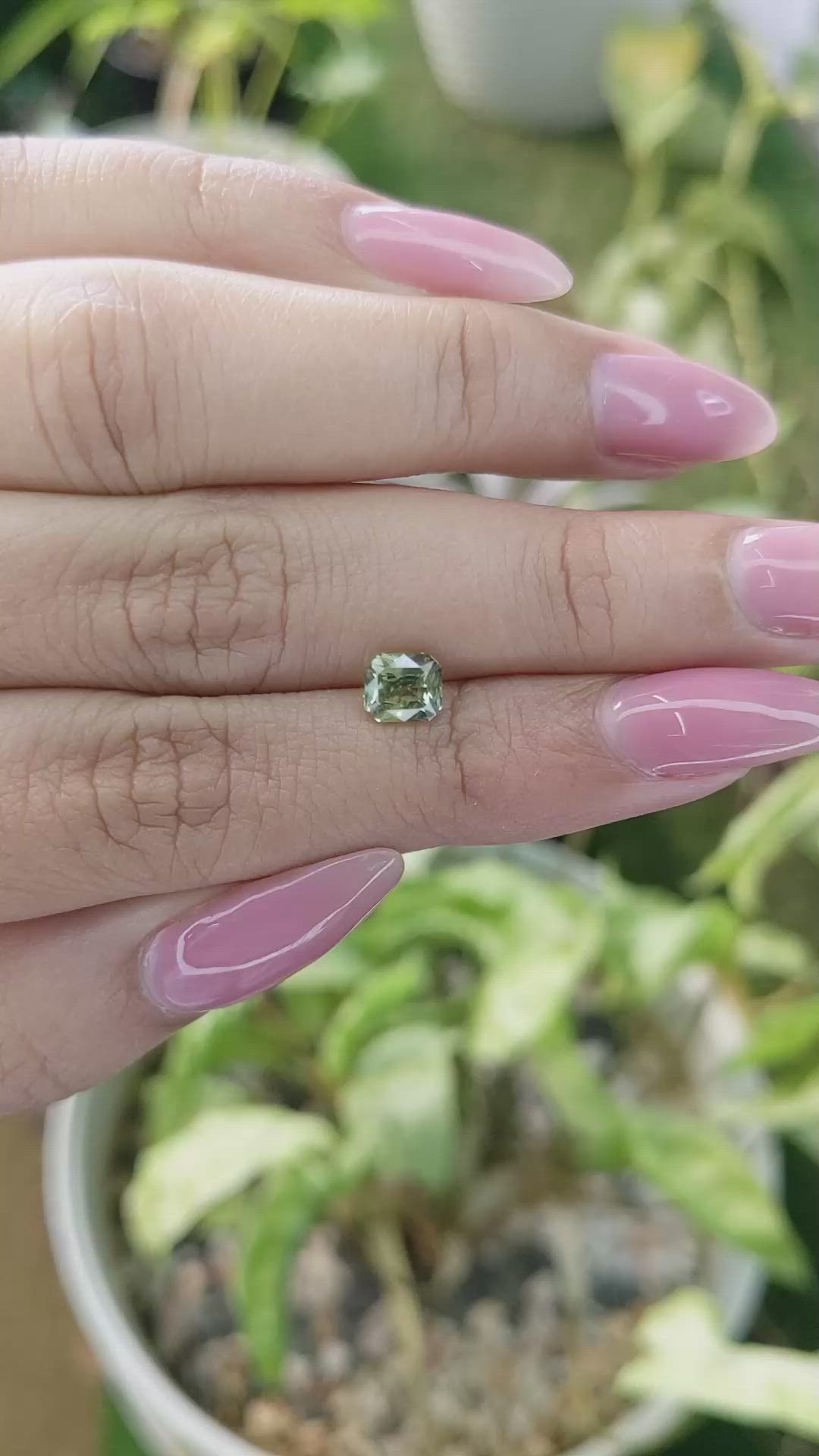 1.09 Ct. Yellowish Green Sapphire from Madagascar Size Video