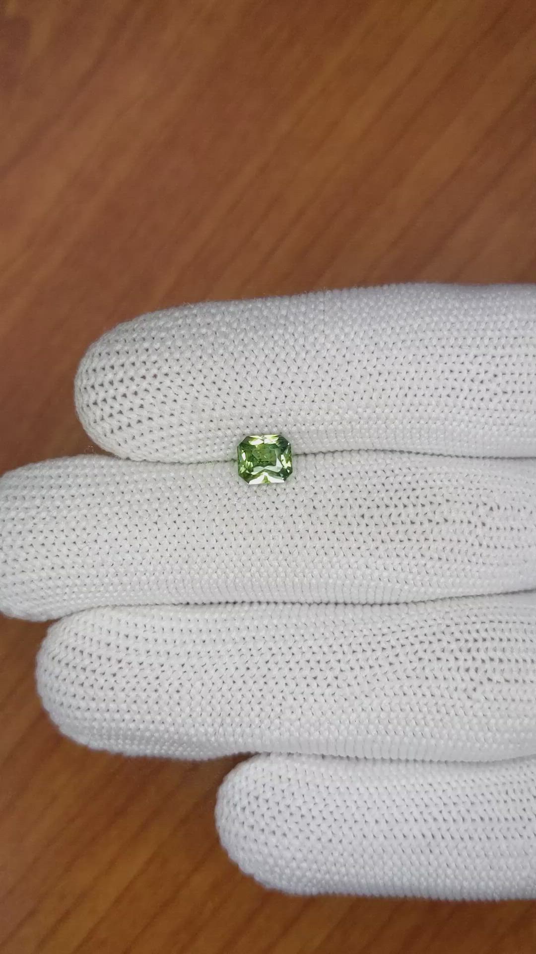 1.09 Ct. Yellowish Green Sapphire from Madagascar Size Video