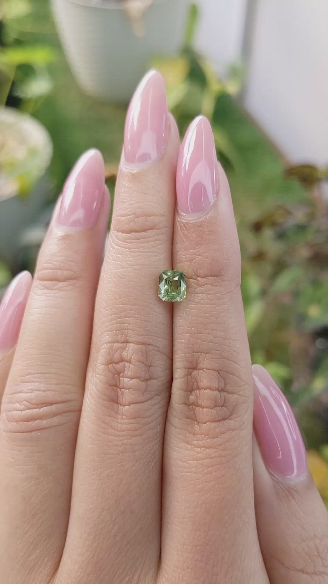 1.09 Ct. Yellowish Green Sapphire from Madagascar Size Video