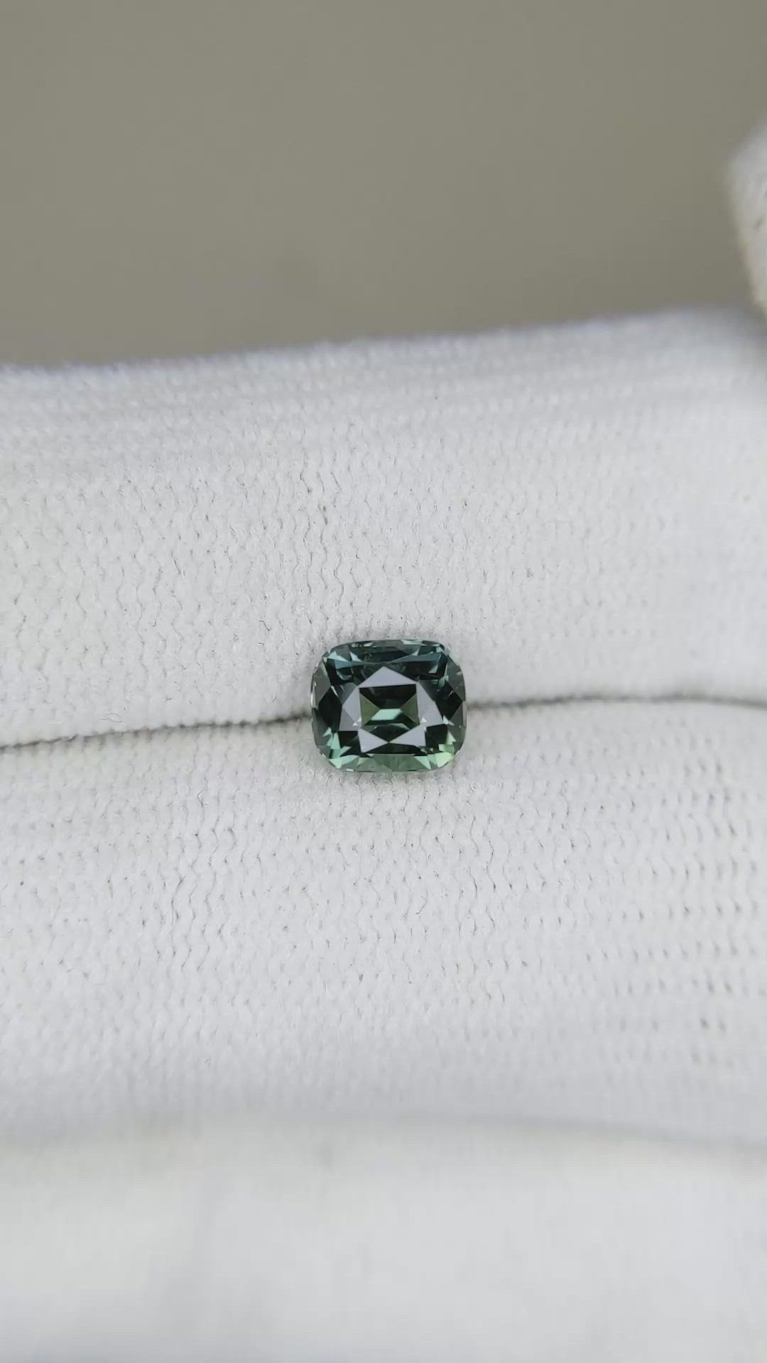 1.12 Ct. Bluish Green Sapphire from Madagascar Size Video