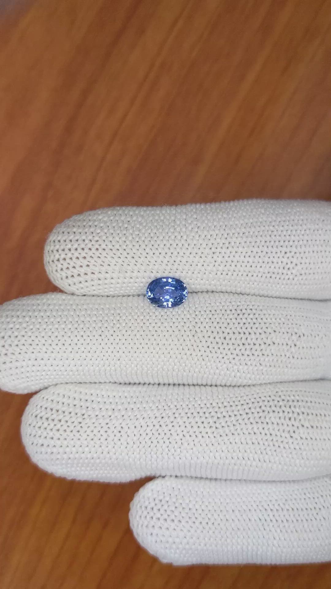 1.16 Ct. Blue Sapphire from Ceylon (Sri Lanka) Size Video
