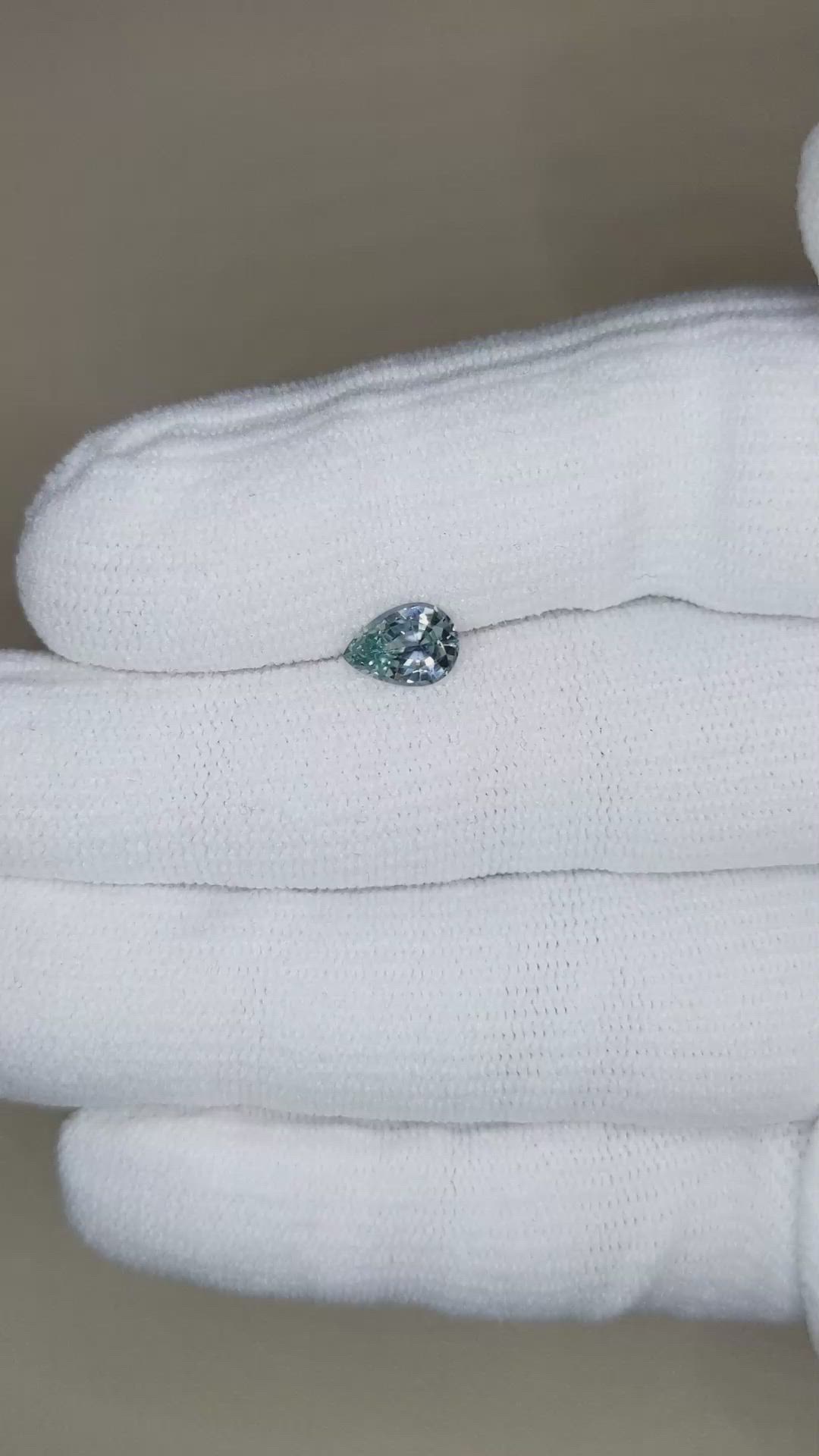 1.03 Ct. Greenish Blue Sapphire from Ceylon (Sri Lanka) Size Video