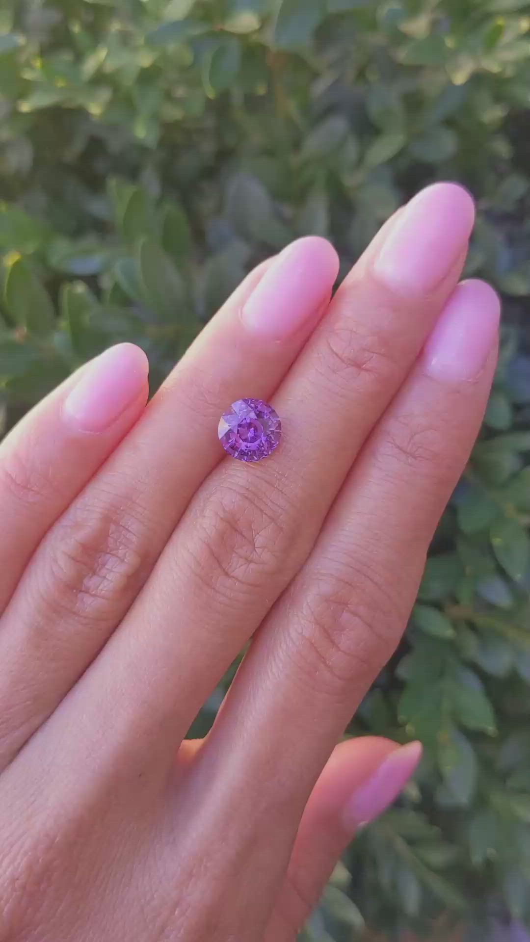 3.03 Ct. Pinkish Purple Sapphire from Ceylon (Sri Lanka) Size Video