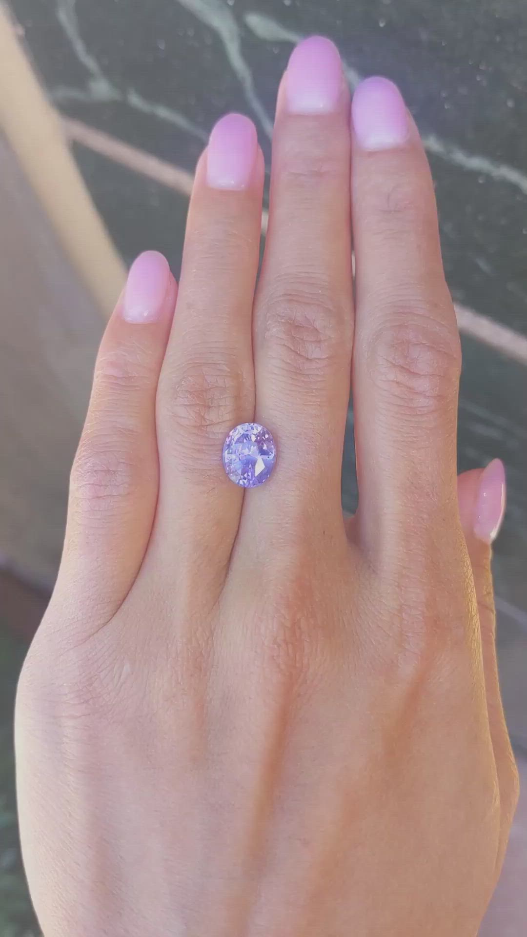 3.75 Ct. Bluish Purple Sapphire from Ceylon (Sri Lanka) Size Video