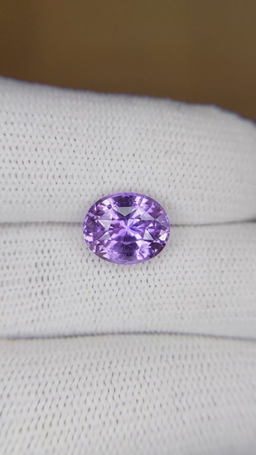 3.75 Ct. Bluish Purple Sapphire from Ceylon (Sri Lanka) Size Video