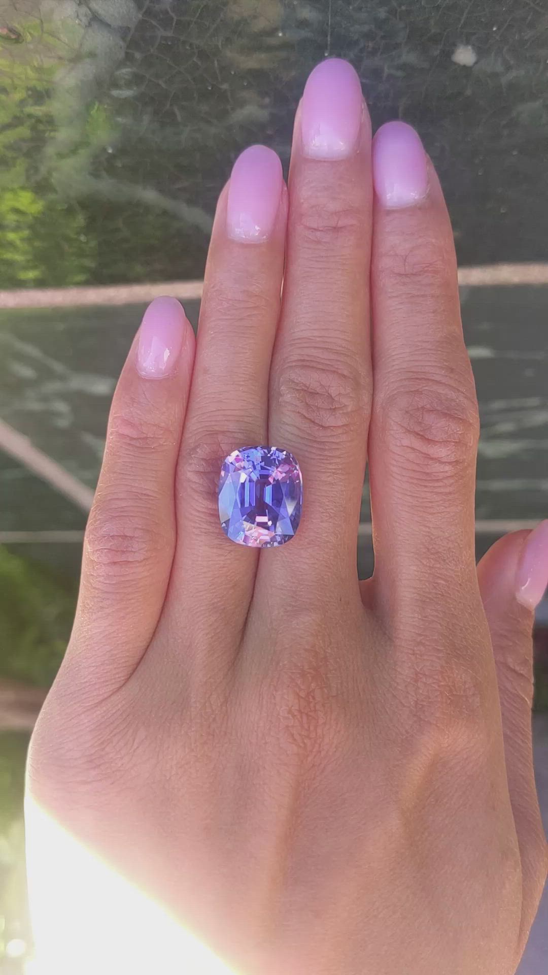 15.93 Ct. Bluish Purple Sapphire from Ceylon (Sri Lanka) Size Video