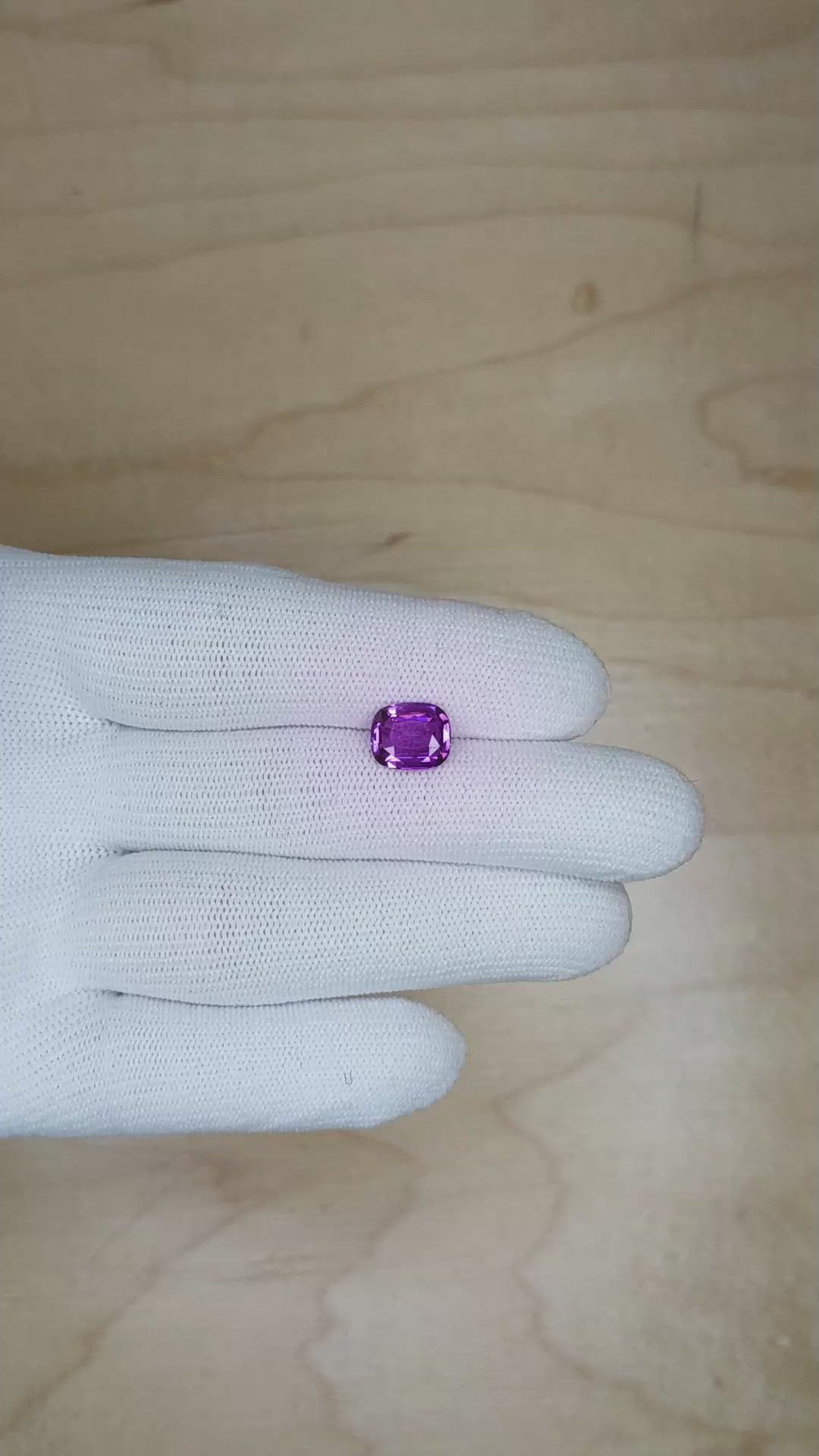 3.03 Ct. Purple Sapphire from Ceylon (Sri Lanka) Size Video