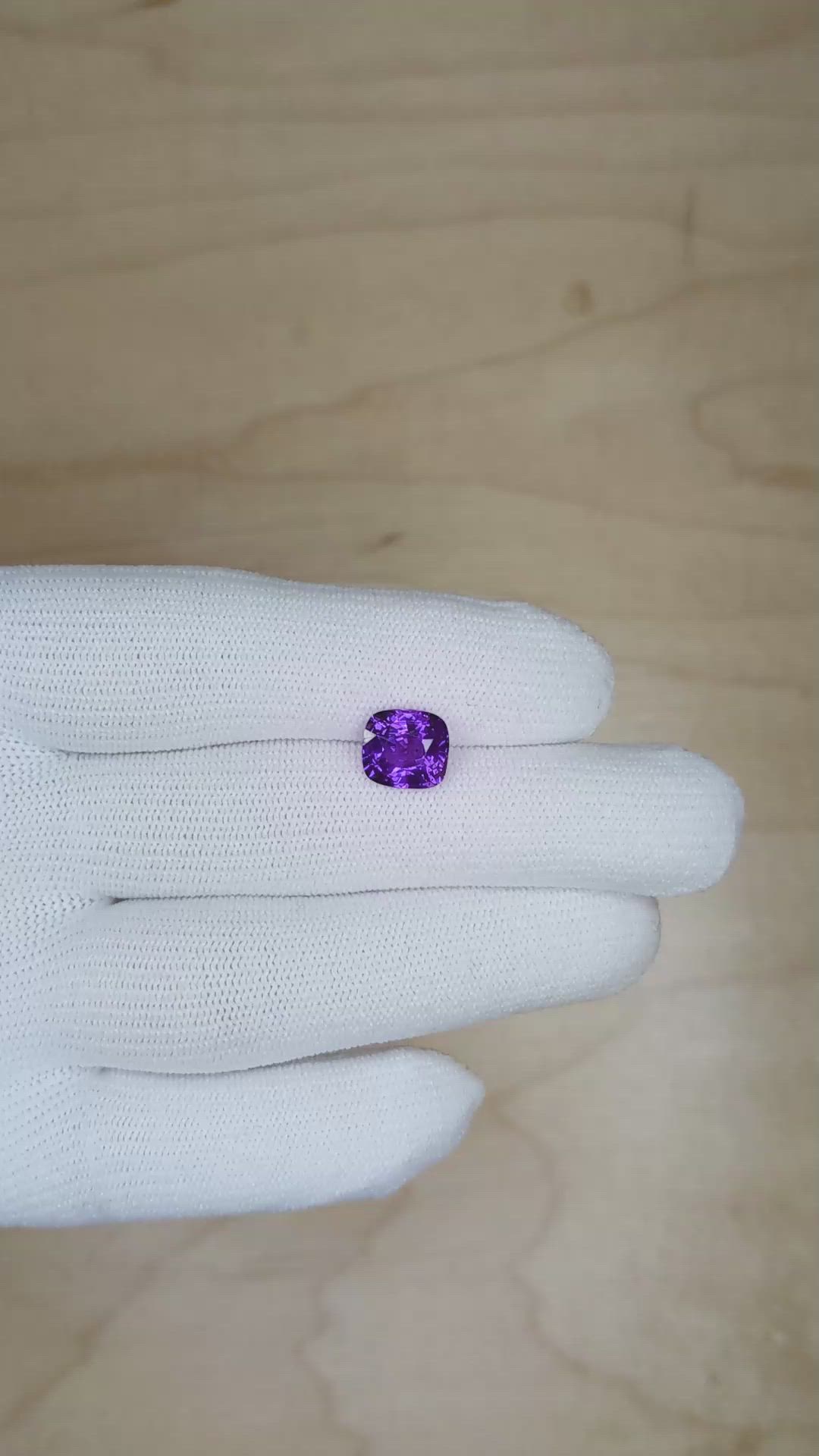3.12 Ct. Bluish Purple Sapphire from Ceylon (Sri Lanka) Size Video