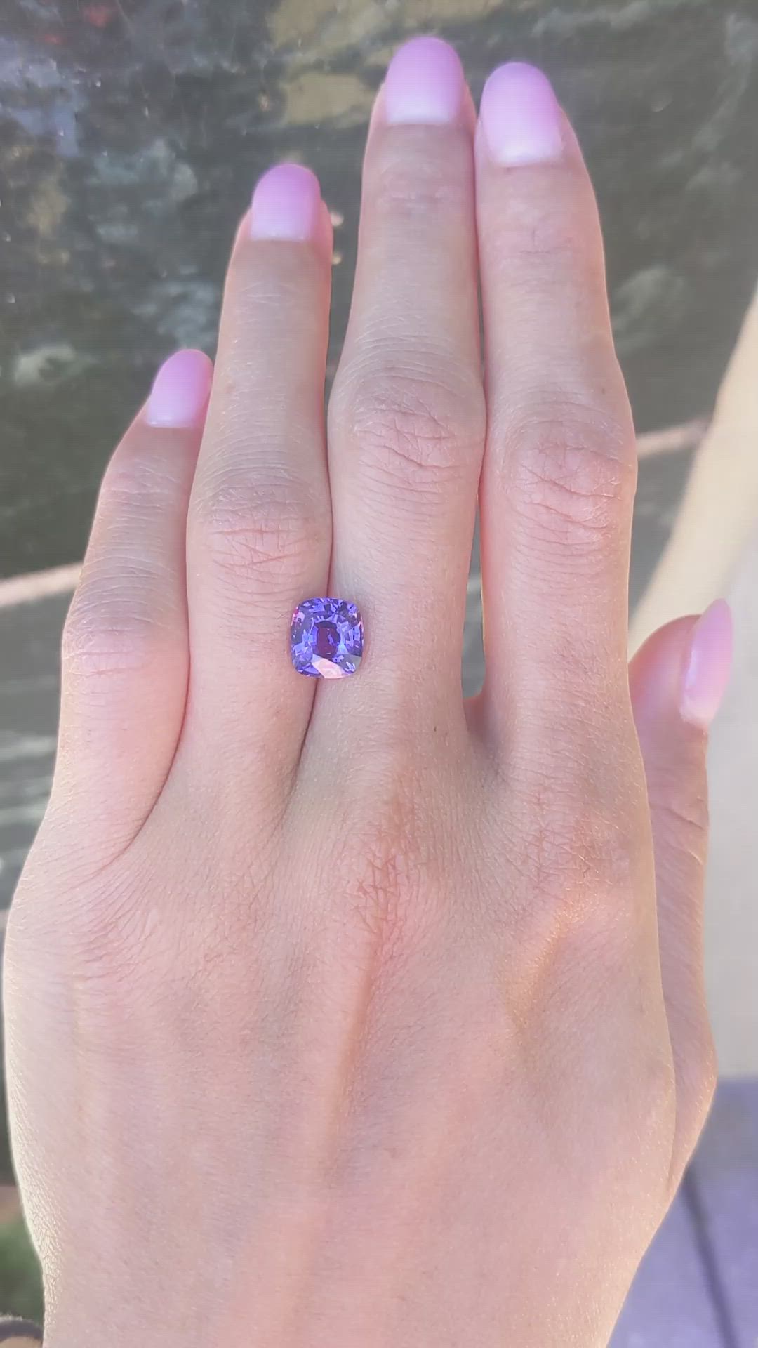 3.12 Ct. Bluish Purple Sapphire from Ceylon (Sri Lanka) Size Video