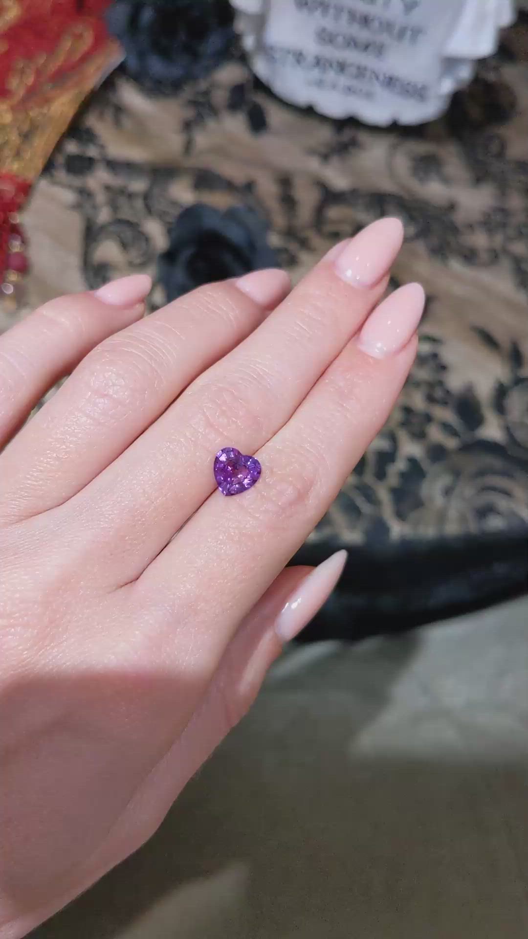 1.76 Ct. Pinkish Purple Sapphire from Ceylon (Sri Lanka) Size Video