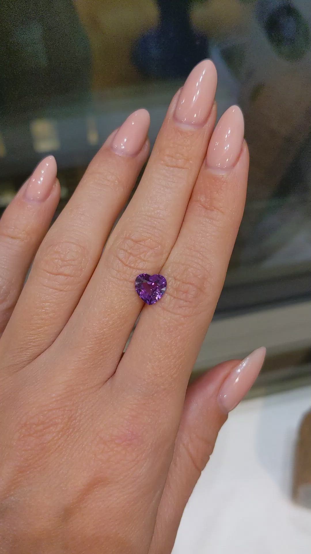 1.76 Ct. Pinkish Purple Sapphire from Ceylon (Sri Lanka) Size Video