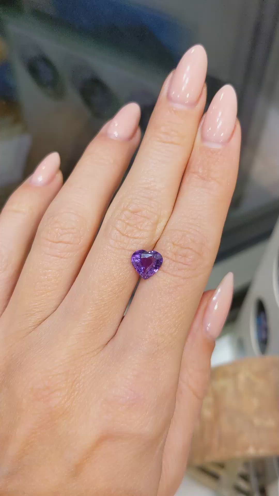 2.09 Ct. Purple Sapphire from Ceylon (Sri Lanka) Size Video