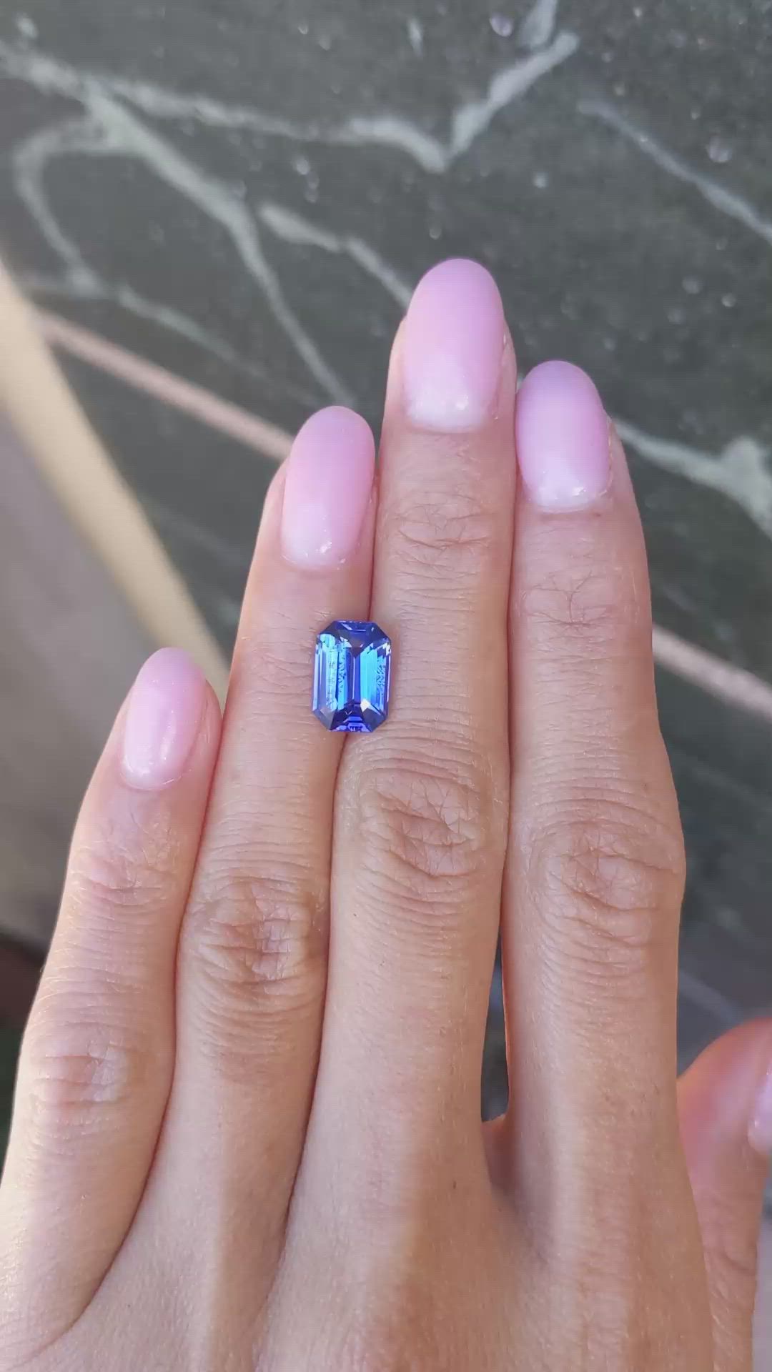 3.53 Ct. Blue Sapphire from Ceylon (Sri Lanka) Size Video