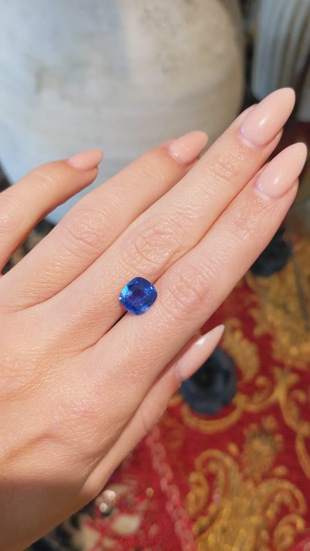 3.15 Ct. Blue Sapphire from Ceylon (Sri Lanka) Size Video