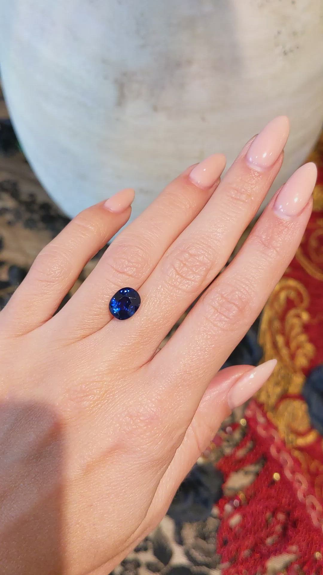 3.55 Ct. Blue Sapphire from Ceylon (Sri Lanka) Size Video