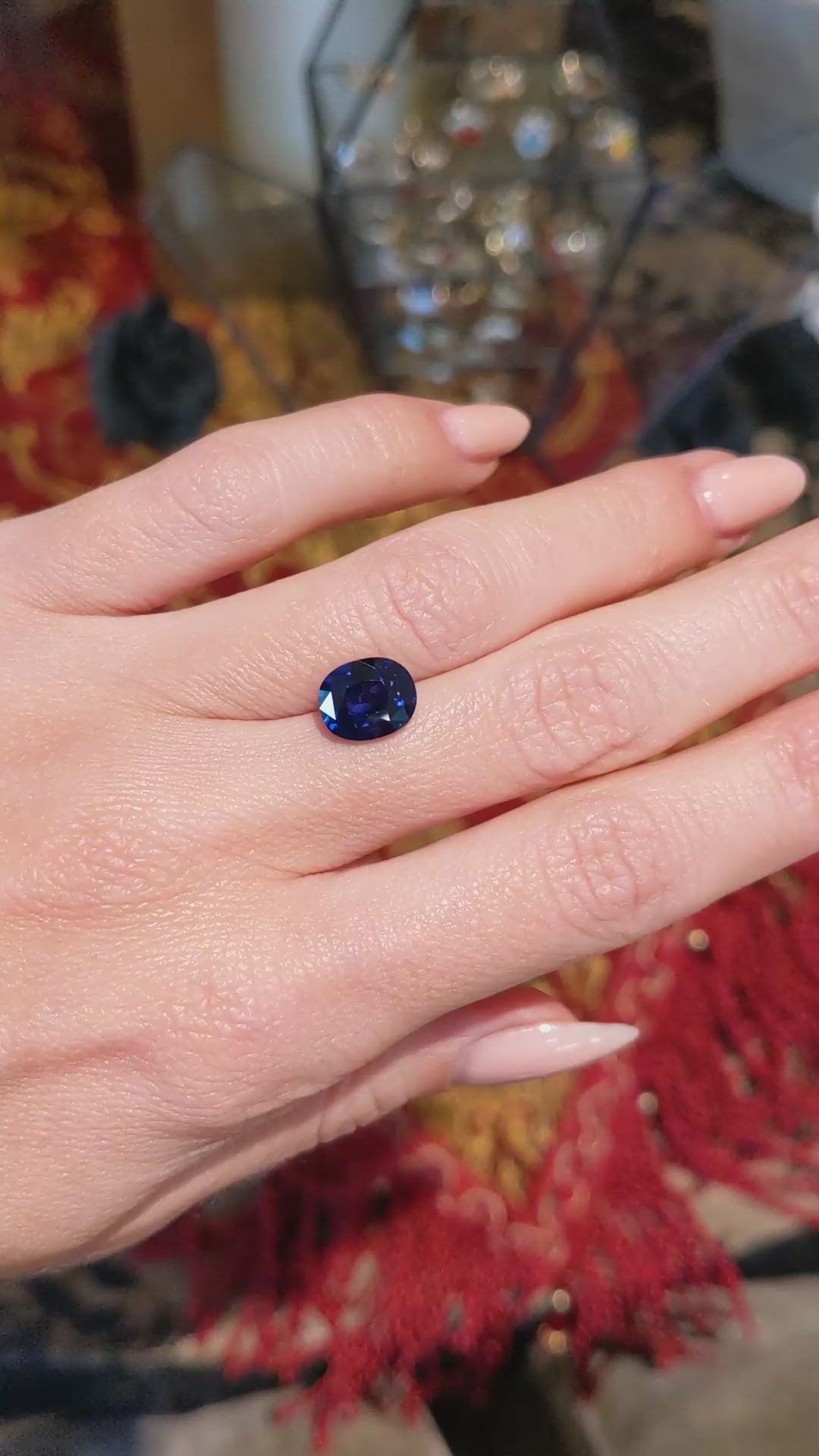 3.55 Ct. Blue Sapphire from Ceylon (Sri Lanka) Size Video