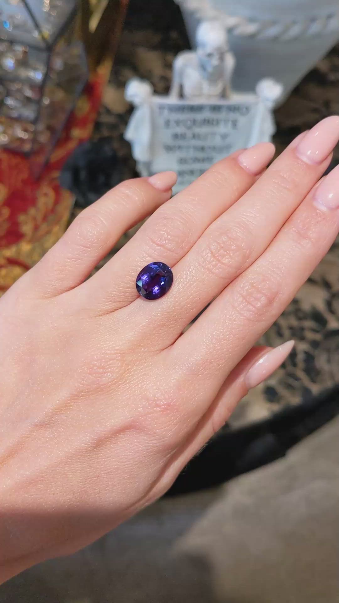 5.04 Ct. Purple Sapphire from Ceylon (Sri Lanka) Size Video