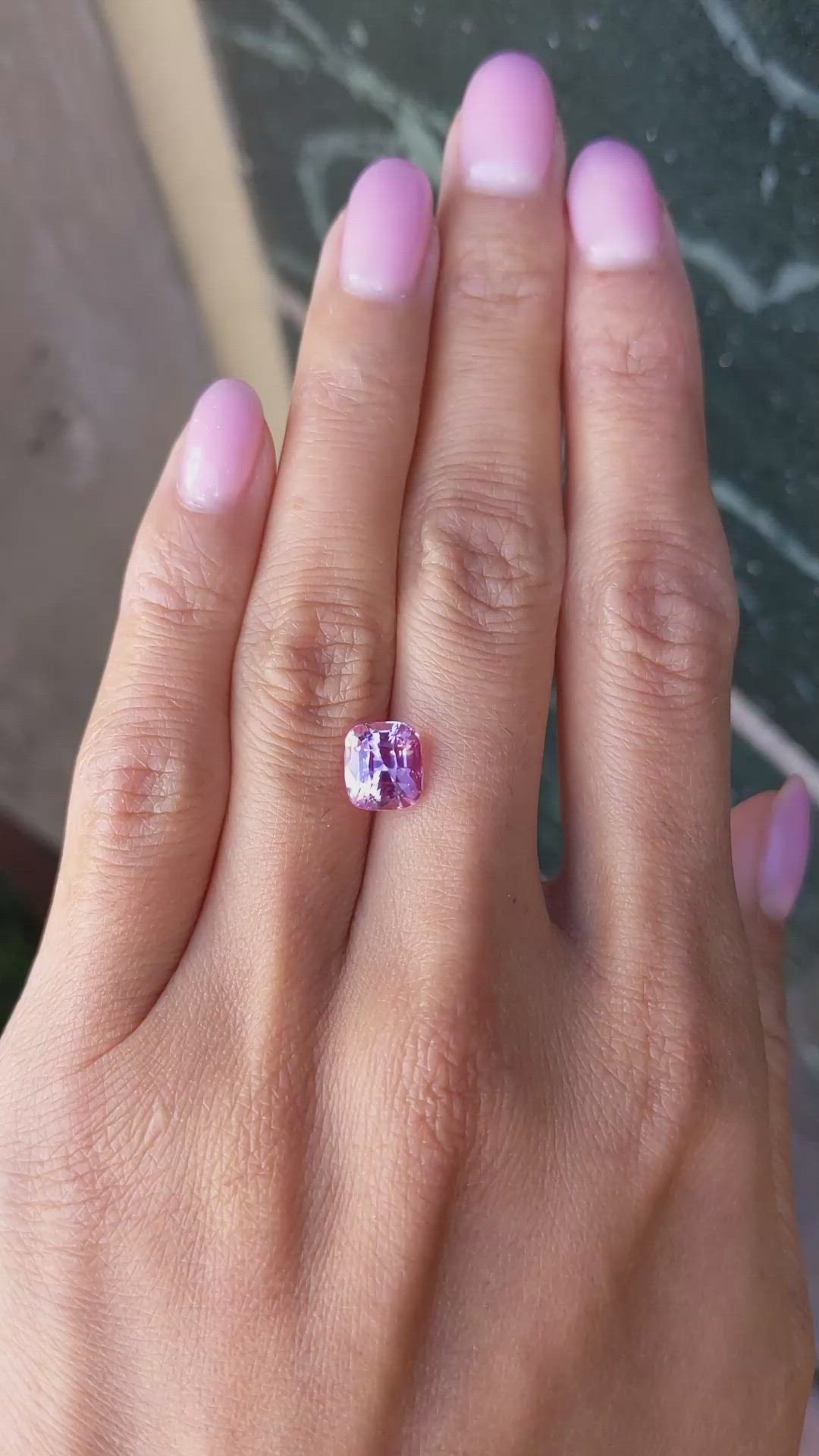 3.06 Ct. Pink Sapphire from Ceylon (Sri Lanka) Size Video