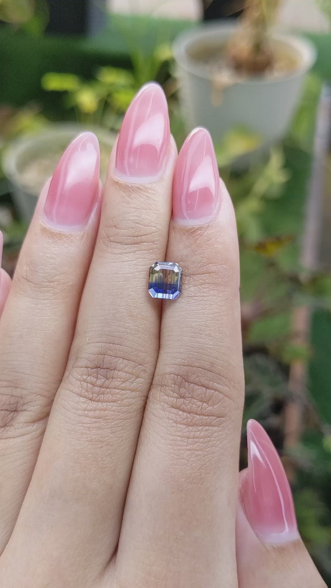 1.63 Ct. Bi Color Sapphire from Ceylon (Sri Lanka) Size Video