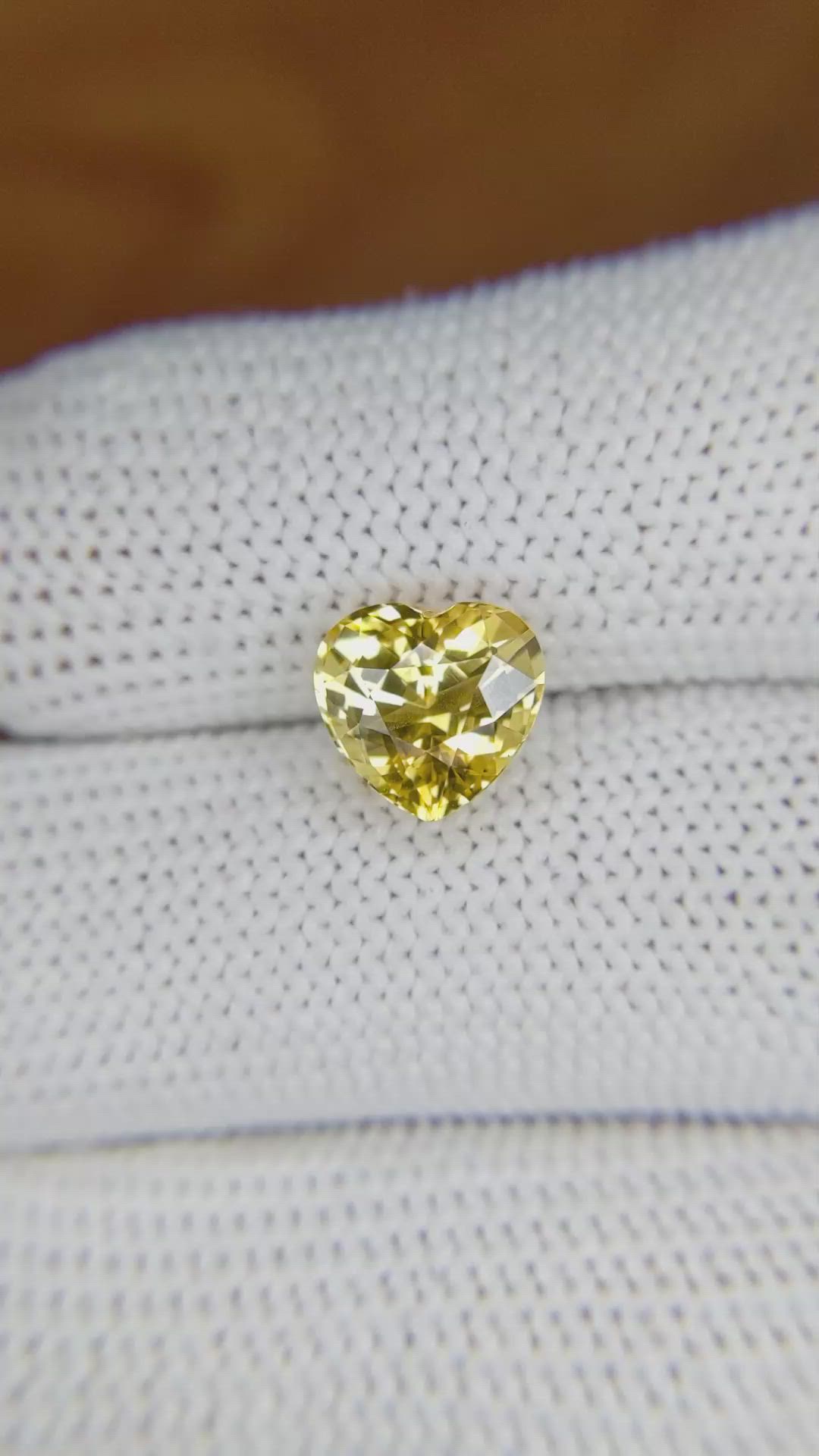 3.32 Ct. Yellow Sapphire from Ceylon (Sri Lanka) Size Video