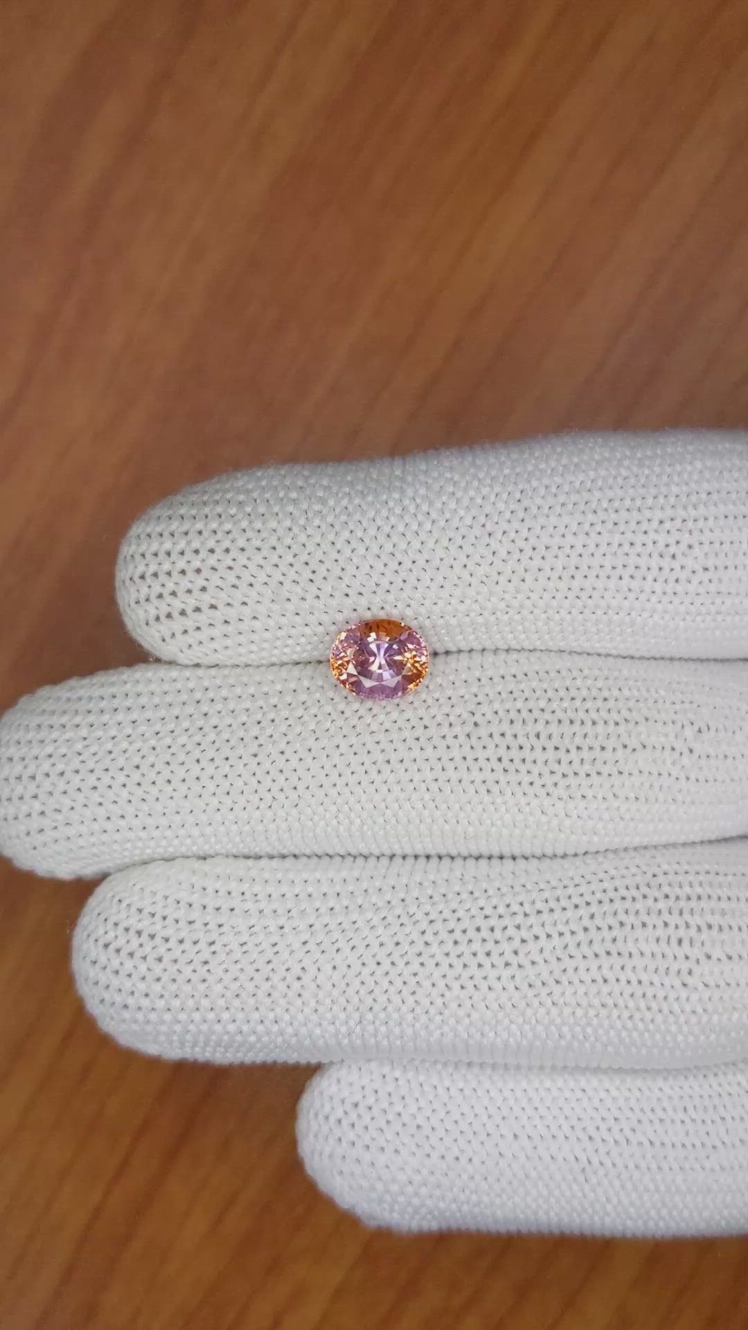 2.08 Ct. Padparadscha Sapphire from Ceylon (Sri Lanka) Size Video