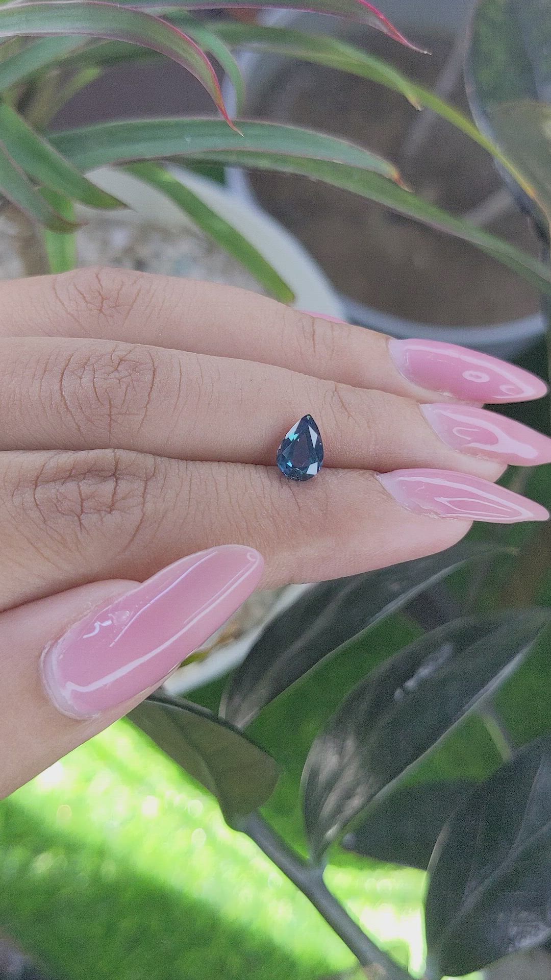 1.04 Ct. Greenish Blue Sapphire from Ceylon (Sri Lanka) Size Video