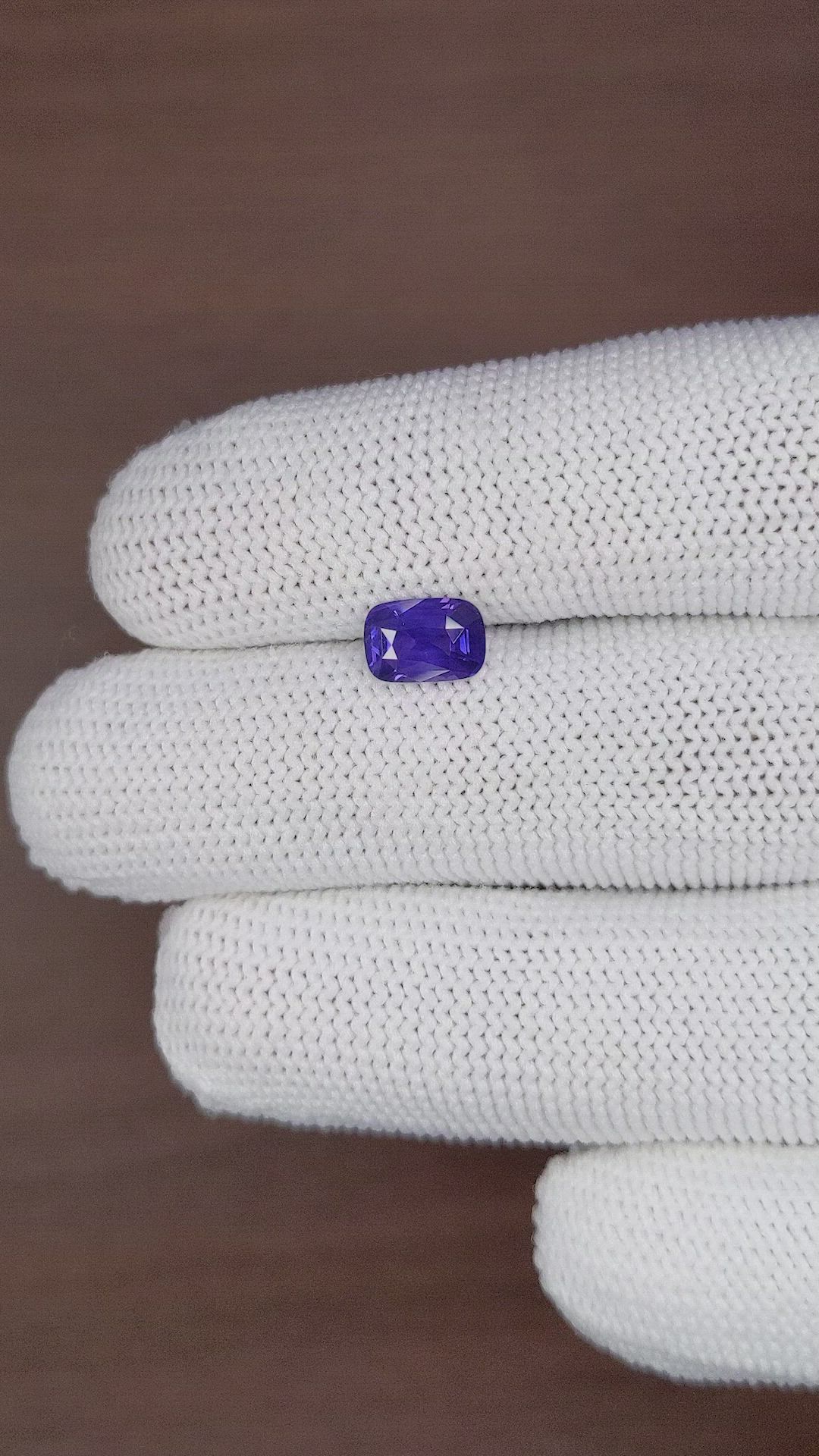 1.54 Ct. Violet Sapphire from Ceylon (Sri Lanka) Size Video