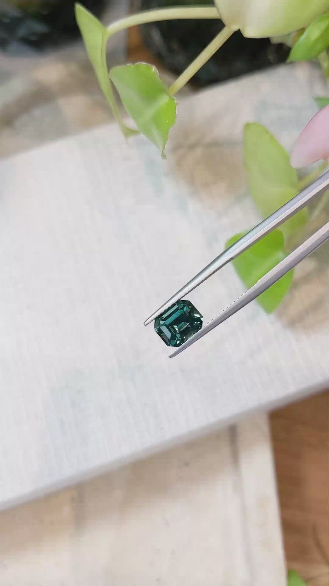 3.03 Ct. Bluish Green Sapphire from Ceylon (Sri Lanka) Size Video