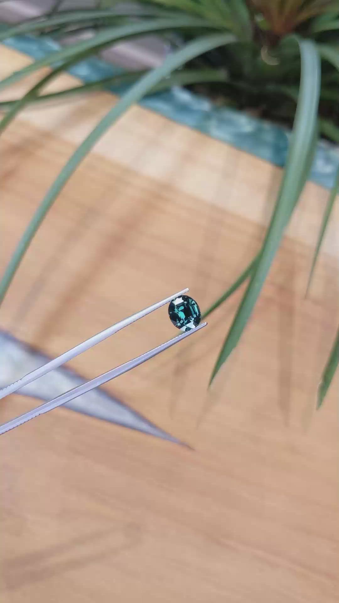 3.12 Ct. Greenish Blue Sapphire from Ceylon (Sri Lanka) Size Video