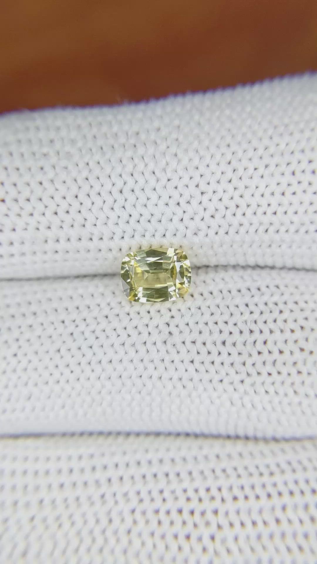 1.05 Ct. Yellow Sapphire from Ceylon (Sri Lanka) Size Video