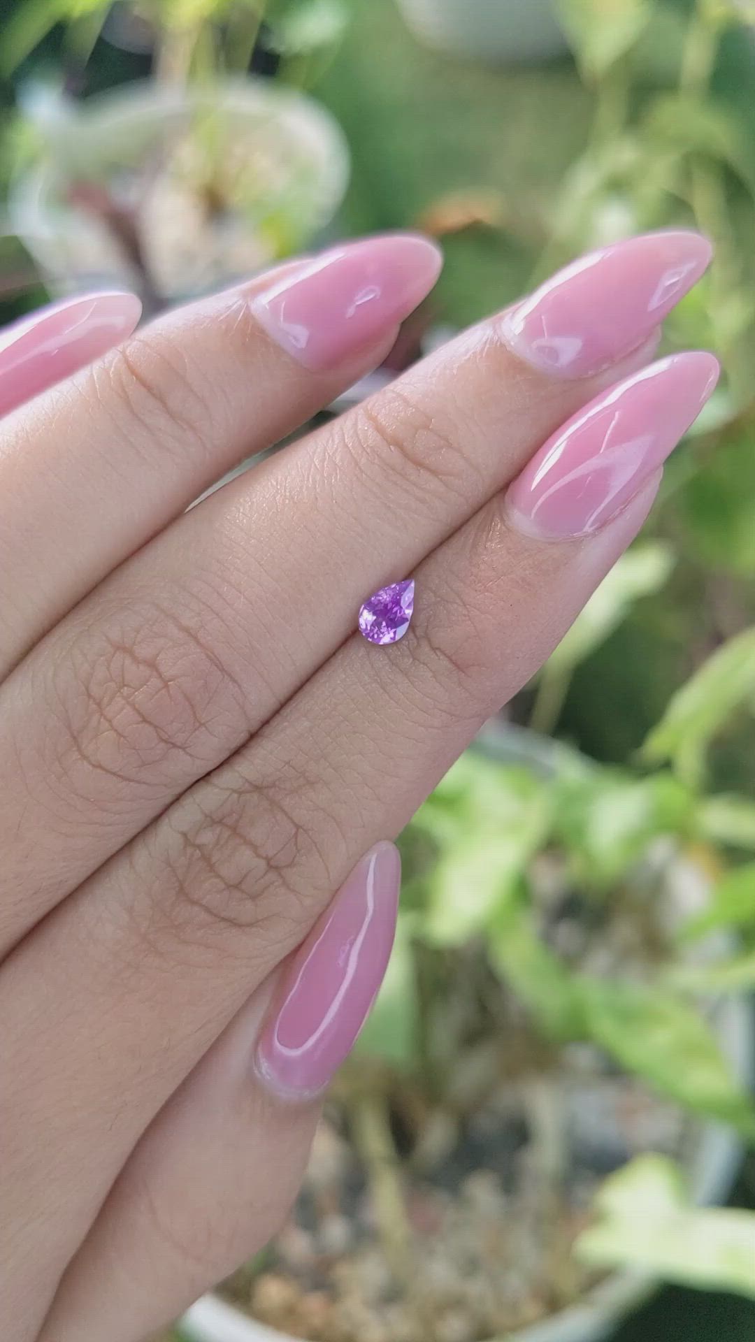 0.45 Ct. Pinkish Purple Sapphire from Ceylon (Sri Lanka) Size Video