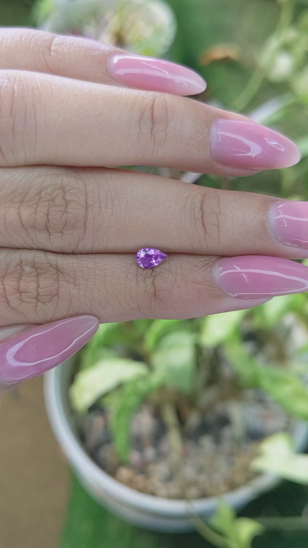 0.45 Ct. Pinkish Purple Sapphire from Ceylon (Sri Lanka) Size Video