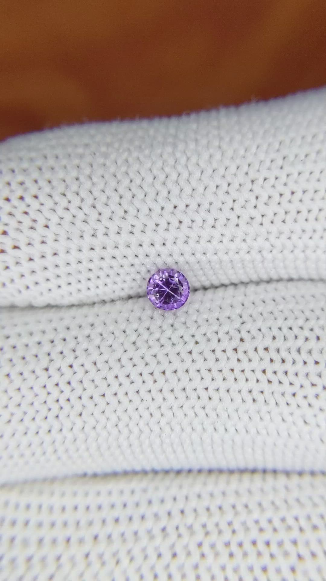 0.37 Ct. Pinkish Purple Sapphire from Ceylon (Sri Lanka) Size Video